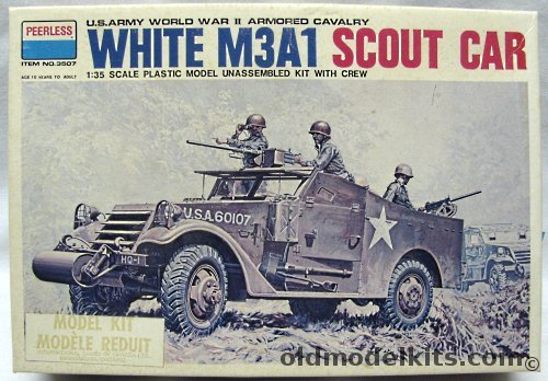 Peerless 1/35 White M3A1 Scout Car - US Army / British Army / Canadian Army / New Zealand Army / Soviet Army, 3507 plastic model kit